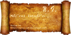 Mérei István névjegykártya
